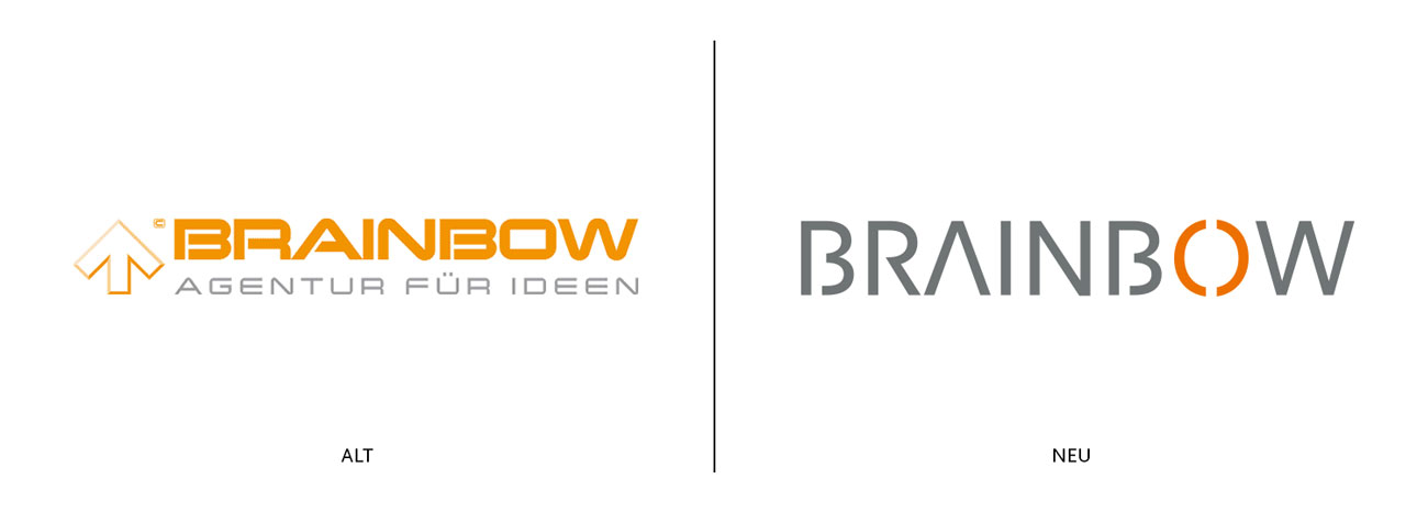Kunde Brainbow: Altes Logo und neues Logo im Vergleich
