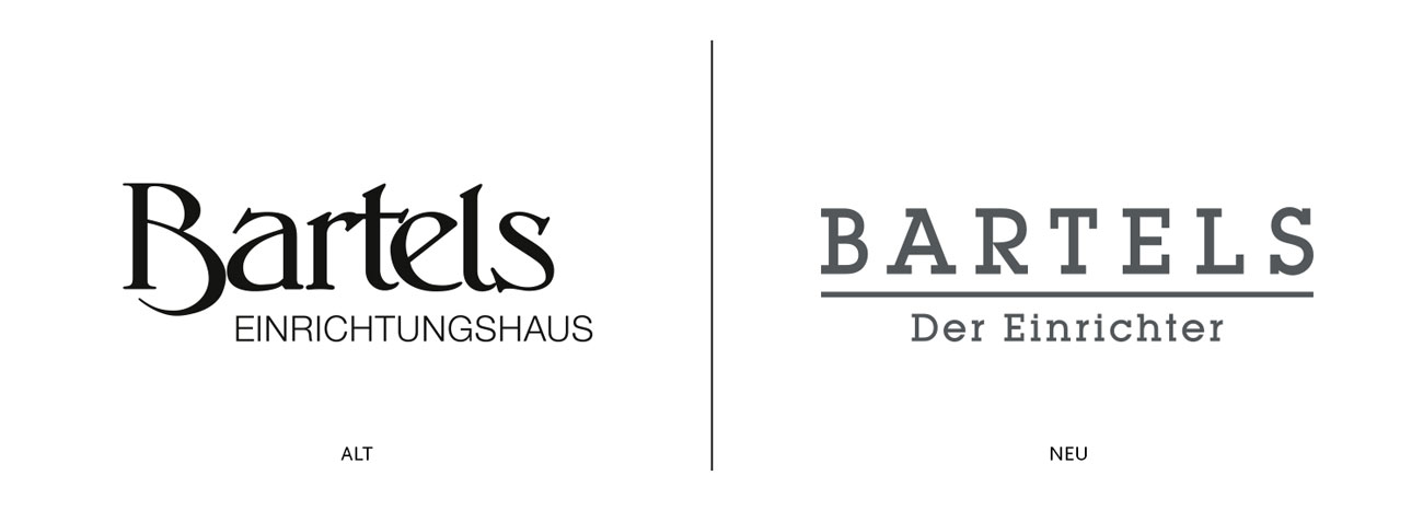 Branding  - Vergleich des alten Logos von Bartels und des neuen Logos