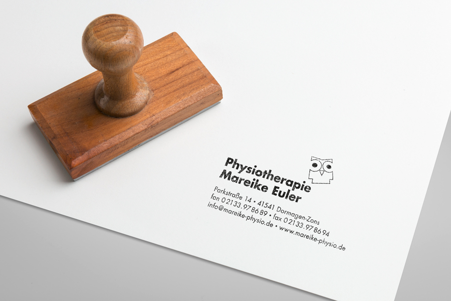 Kunde Physio-Praxis Mareike Euler: Stempel mit Logo und Adresse