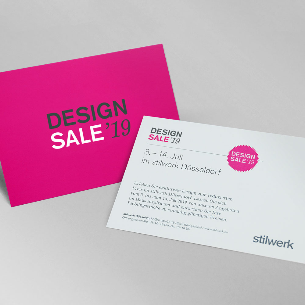 Kunde stilwerk: Design Sale 2013 - Postkarte