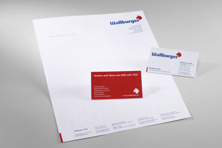 Kunde Wallburger: Geschäftsausstattung Briefbogen und Visitenkarten