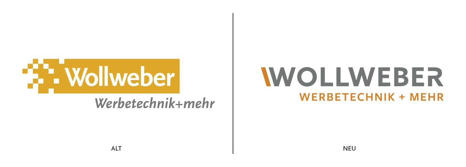Kunde Wollweber: Logo-Vergleich altes und neues Logo