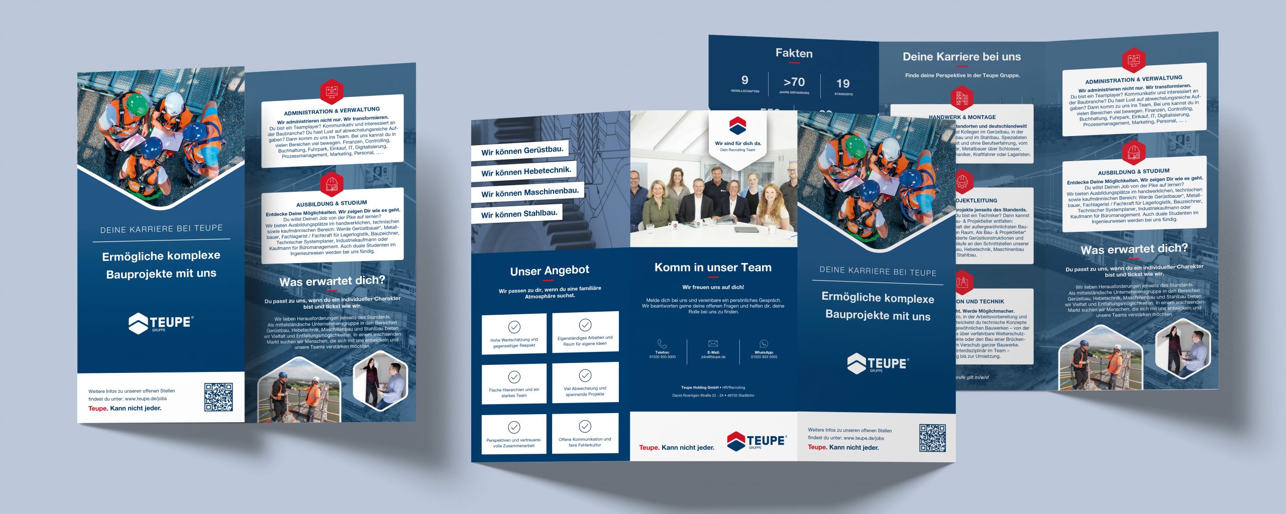 Recruiting-Flyer-Teupe-Test Branding: Bild aus der Corporate Design Entwicklung, hier der Schrift-Vergleich